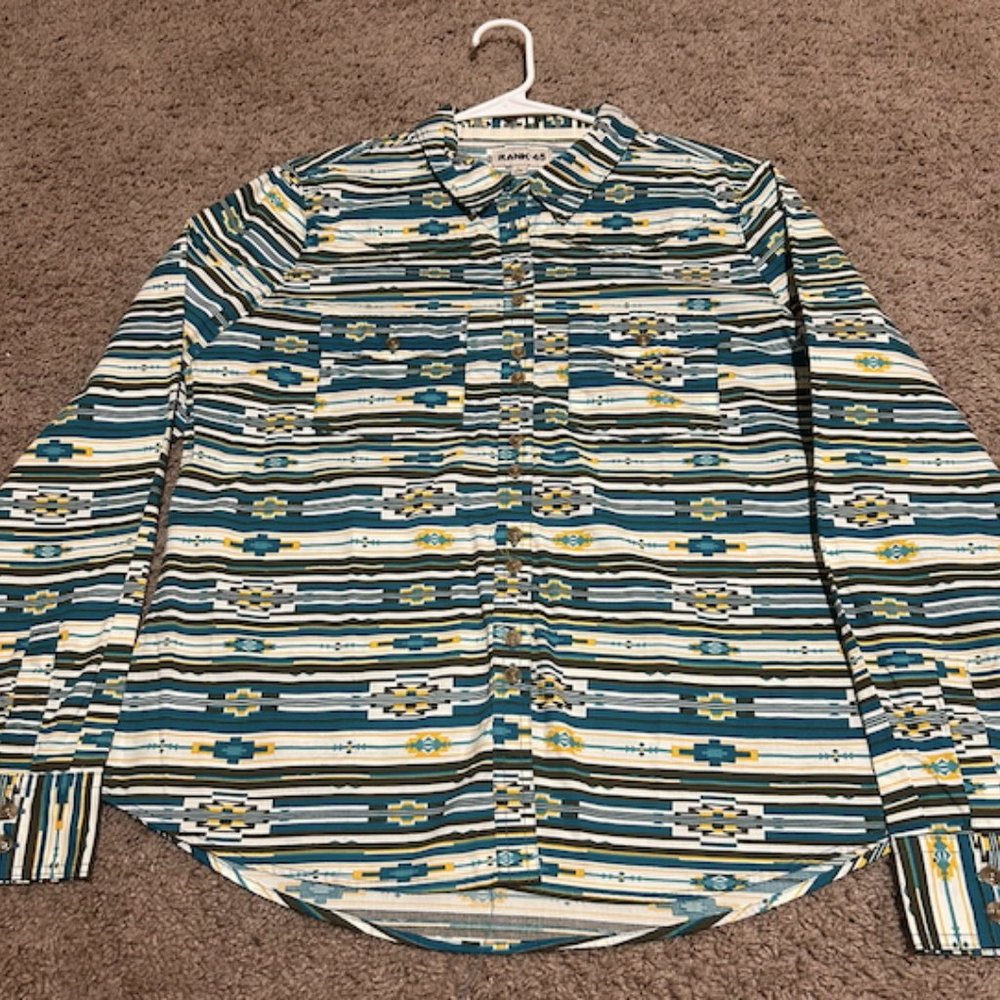 Rank 45 Long Sleeve Button-Down Riding Shirt